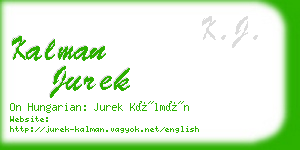 kalman jurek business card